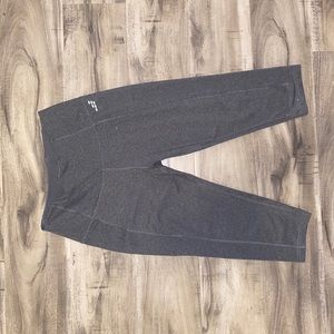 Gray, capri fitted leggings